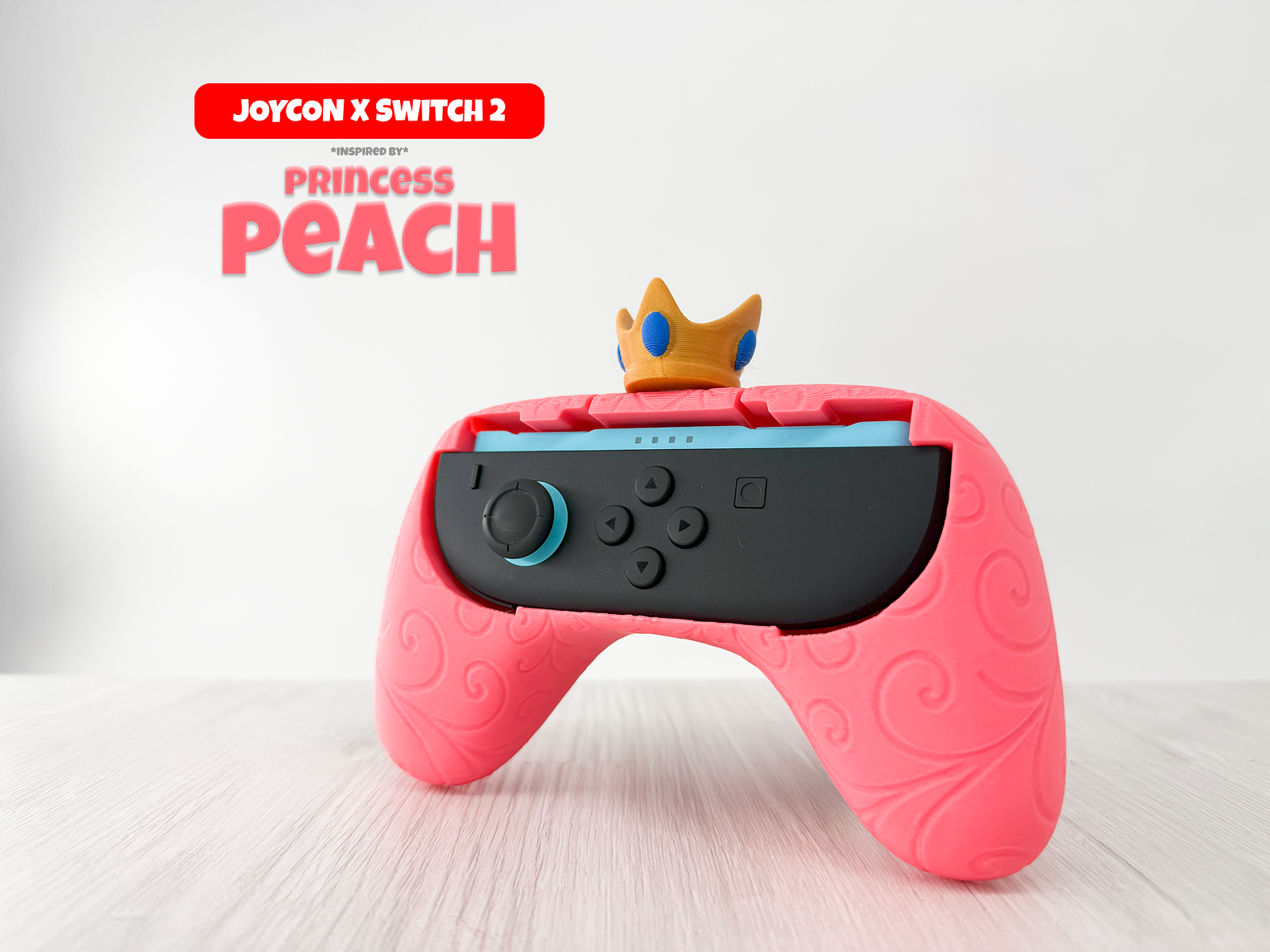 Princess Peach Inspired Joy-Con Grip for Nintendo Switch 1 & 2 – Ergonomic Controller Holder for Gamers