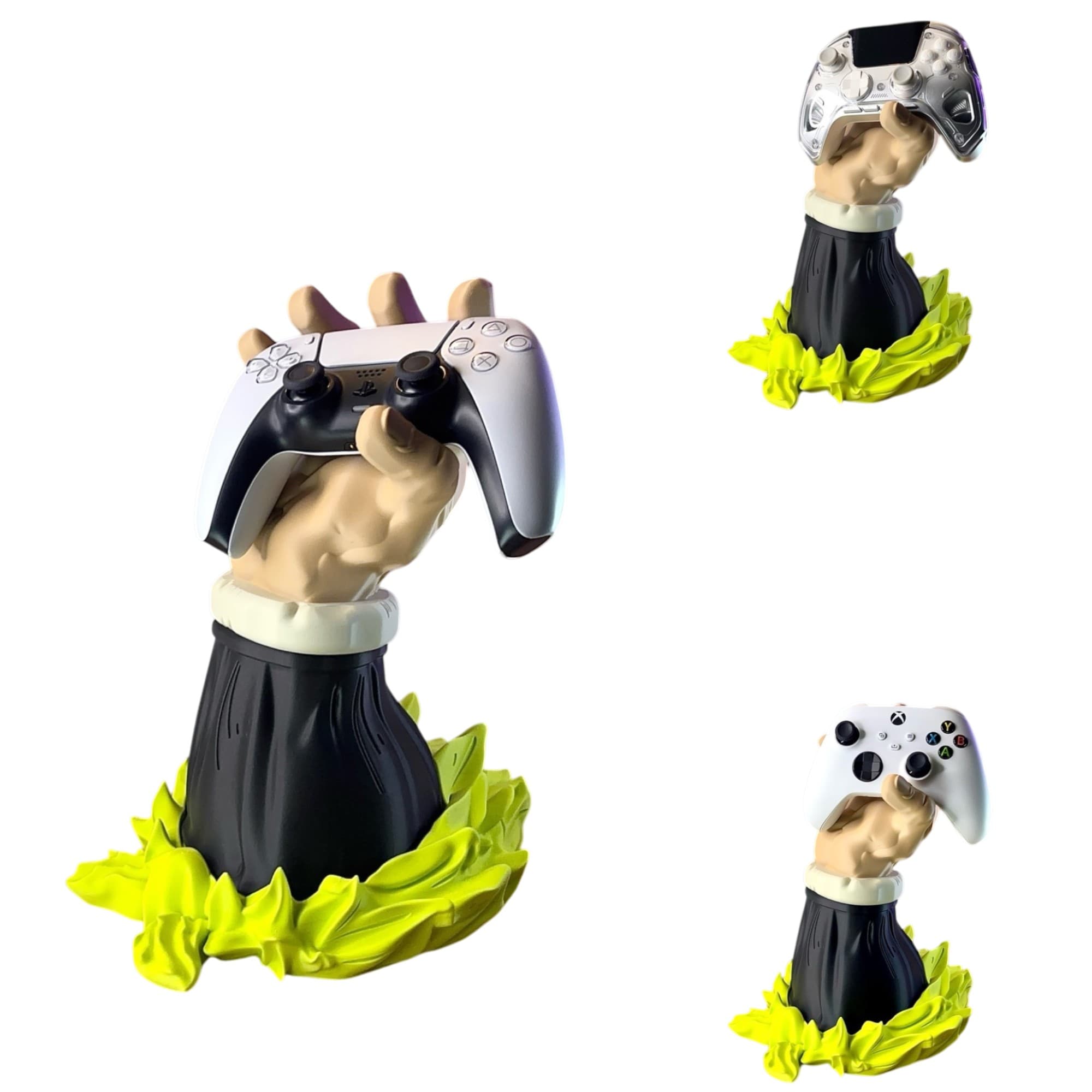 Broly Super Saiyan Controller Holder – Dragon Ball Z Gaming Stand – Goku Vegeta Inspired PS5 Xbox Display Dock