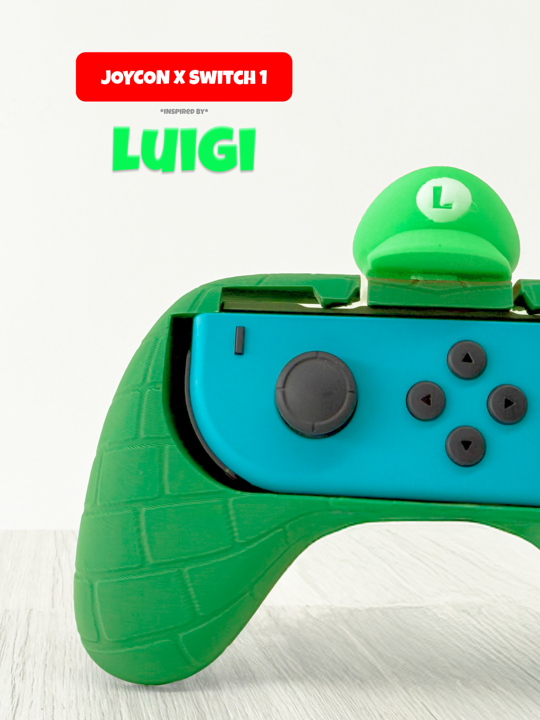 Luigi Inspired Joy-Con Grip for Nintendo Switch 1 & 2 – Ergonomic Controller Holder for Gamers