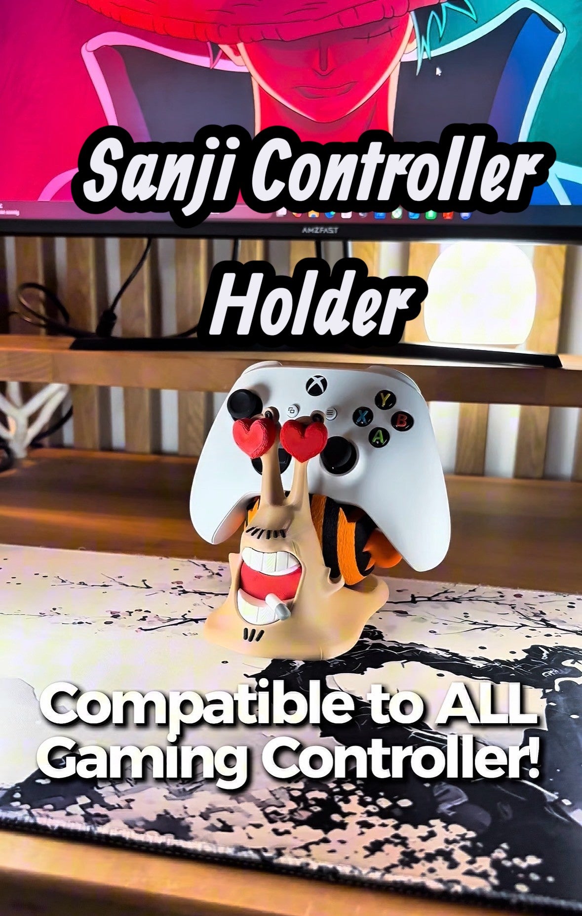 One Piece Den Den Mushi Controller Stand – Roronoa Zoro, Luffy Gear 5, Gear 5 Pirate Snail, Ace, Trafalgar Law, Sanji, Jinbe – Universal PS5 Xbox Switch Holder