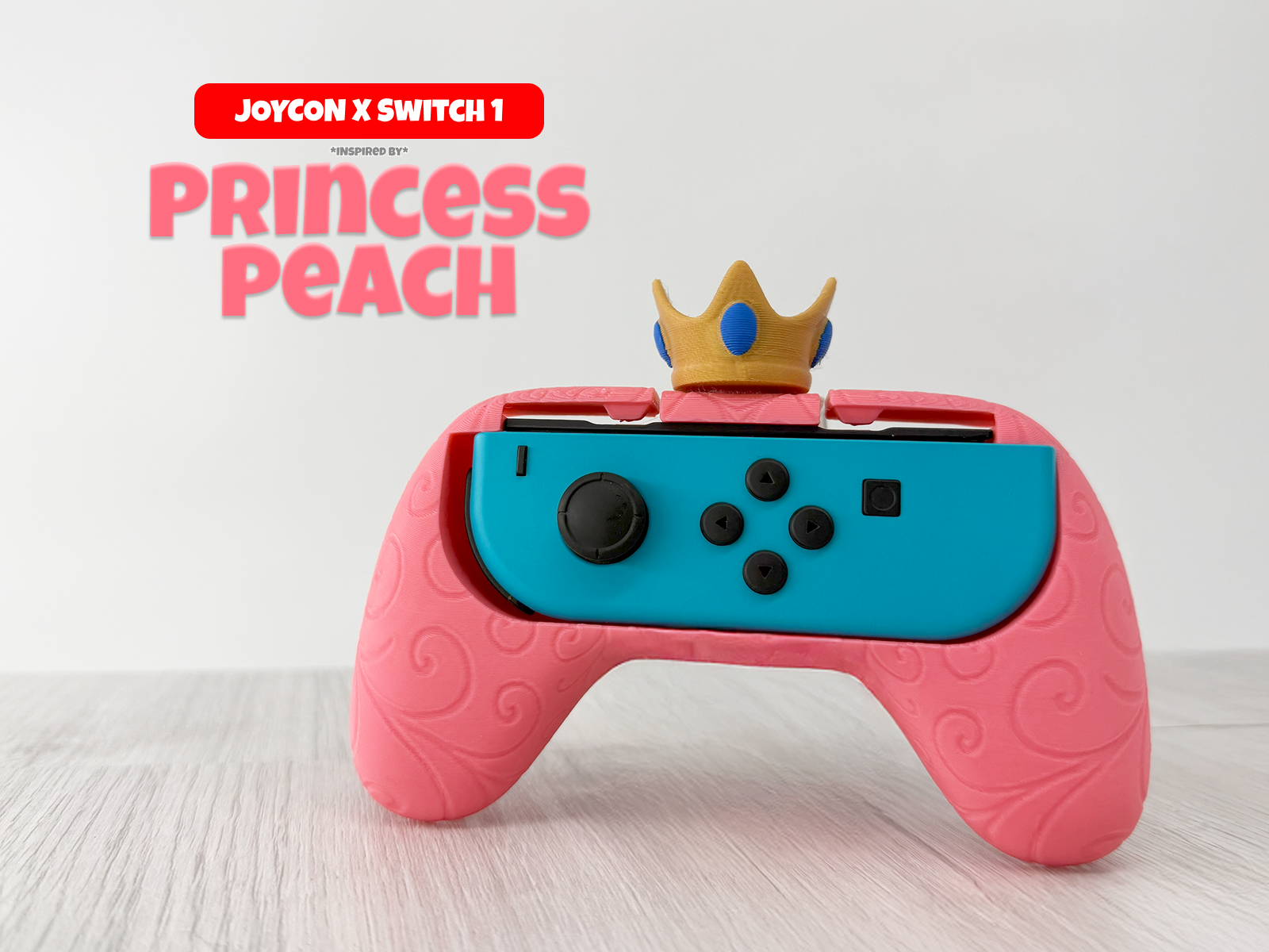 Princess Peach Inspired Joy-Con Grip for Nintendo Switch 1 & 2 – Ergonomic Controller Holder for Gamers