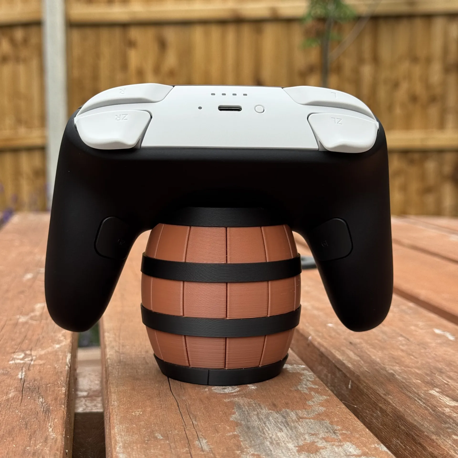 Donkey Kong DK Barrel Controller Stand โ Fits Nintendo Switch 2 Pro Controller โ DK Gaming Display Holder