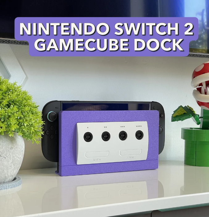 Nintendo Switch 2 GameCube Dock – Retro Inspired Stand with Storage for 12 Games