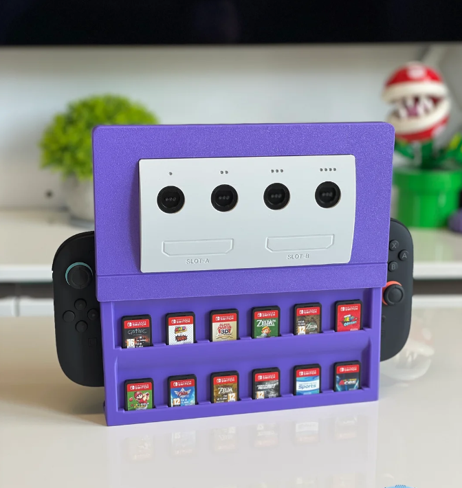 Nintendo Switch 2 GameCube Dock – Retro Inspired Stand with Storage for 12 Games