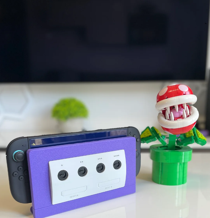 Nintendo Switch 2 GameCube Dock – Retro Inspired Stand with Storage for 12 Games