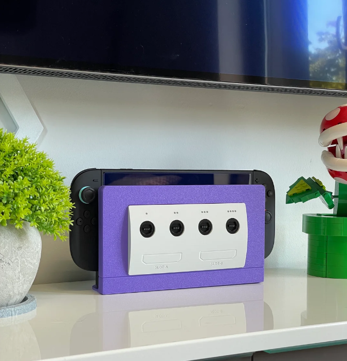 Nintendo Switch 2 GameCube Dock – Retro Inspired Stand with Storage for 12 Games