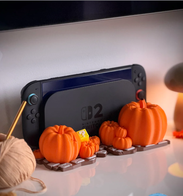 Nintendo Switch 2 , OLED & Classic Pumpkin Patch Display & Game Cartridge Storage Stand