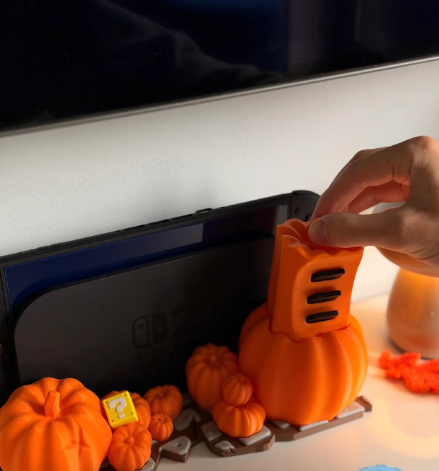 Nintendo Switch 2 , OLED & Classic Pumpkin Patch Display & Game Cartridge Storage Stand