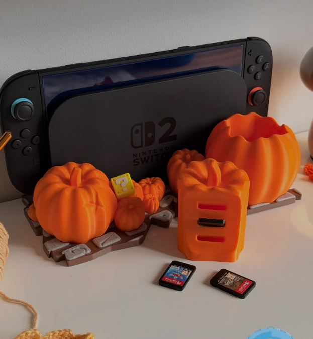 Nintendo Switch 2 , OLED & Classic Pumpkin Patch Display & Game Cartridge Storage Stand