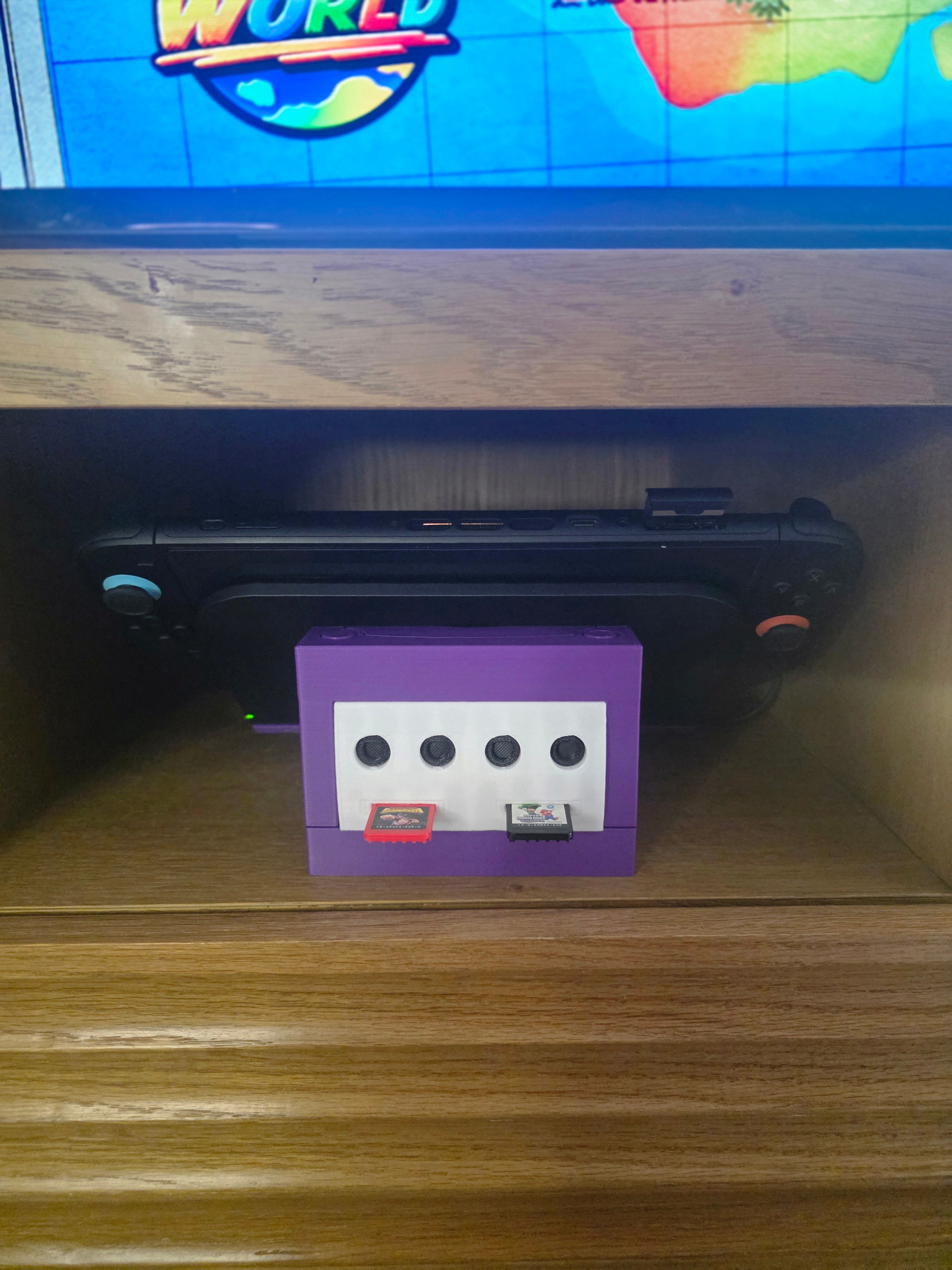 GCubeDock for Nintendo Switch 2 Dock, GameCube Inspired Retro Docking Station, 9 Slot Game Card Storage and Organizer