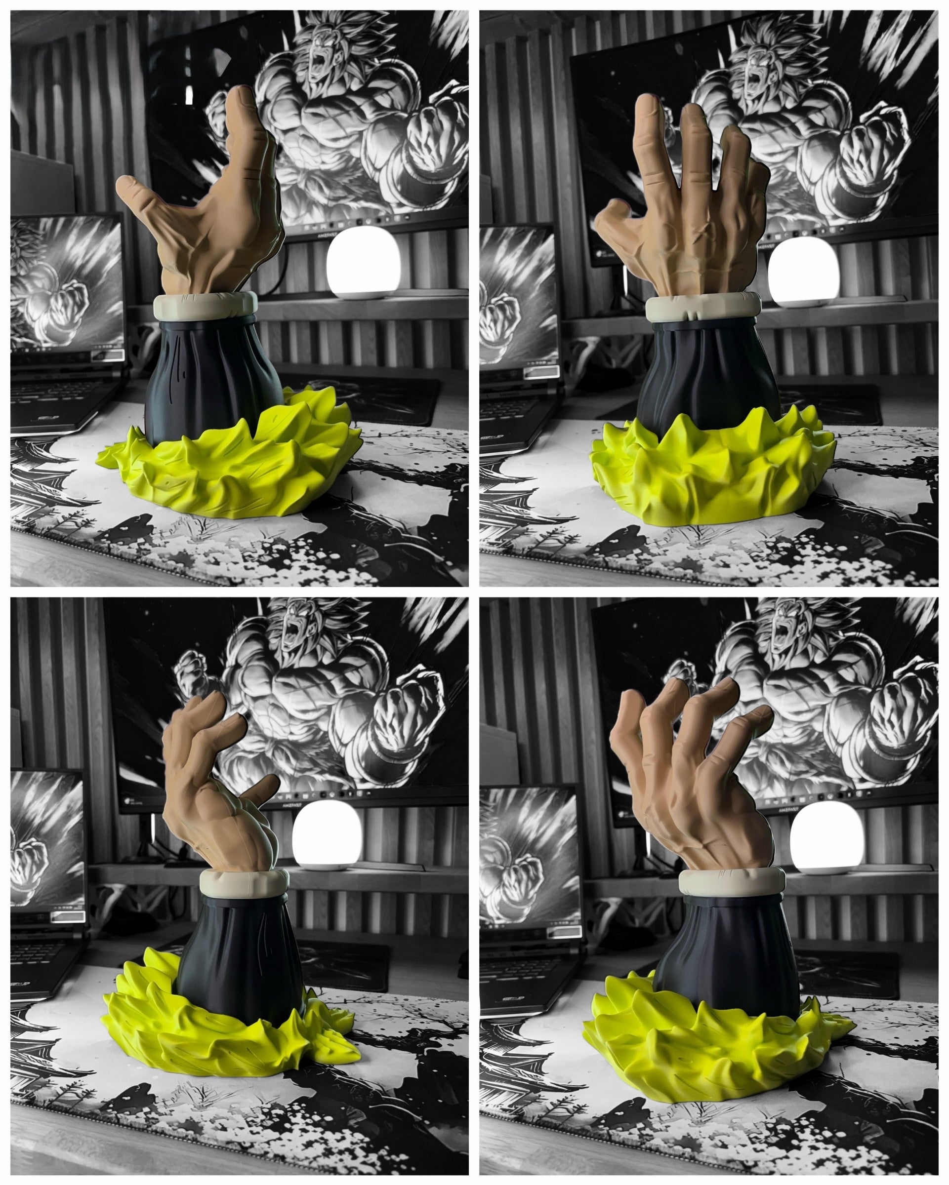 Broly Super Saiyan Controller Holder – Dragon Ball Z Gaming Stand – Goku Vegeta Inspired PS5 Xbox Display Dock