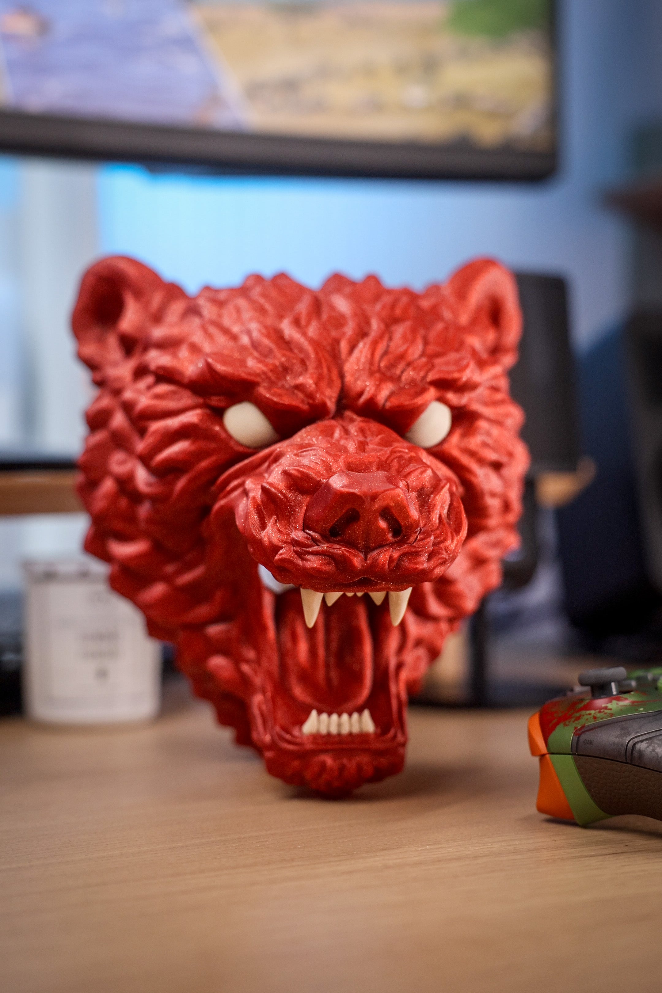 Bear Controller Stand โ Xbox, PlayStation, Nintendo Switch Holder โ Gamer Desk Decor โ Unique Gift for Gamers