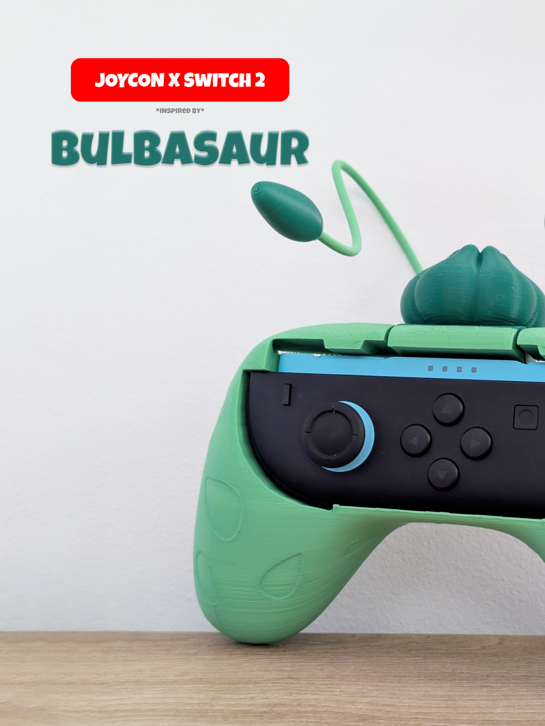 Bulbasaur Inspired Joy-Con Grip for Nintendo Switch 2 – Ergonomic Controller Holder for Gamers
