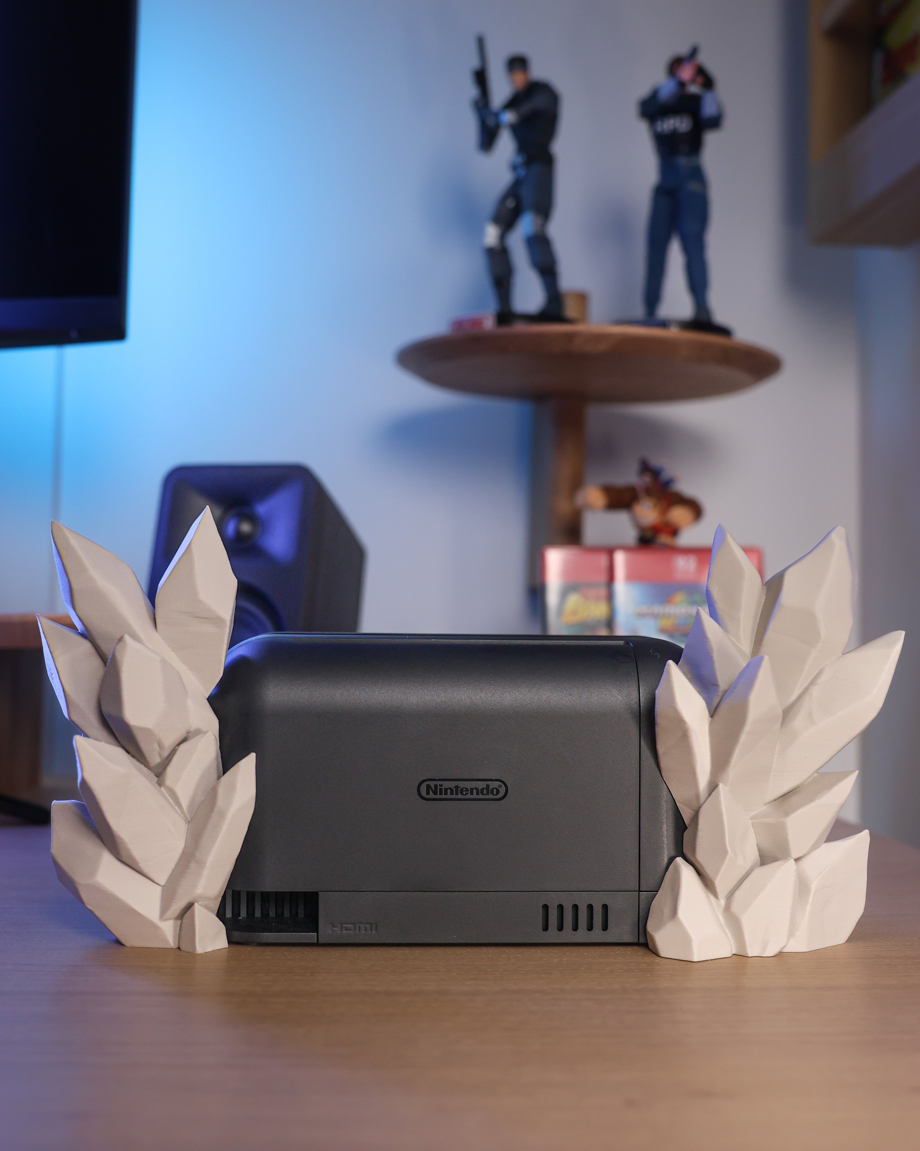 Crystal Dock for Nintendo Switch 2 – Geometric Crystal Stand for Docked Switch Setup, Modern Gaming Decor