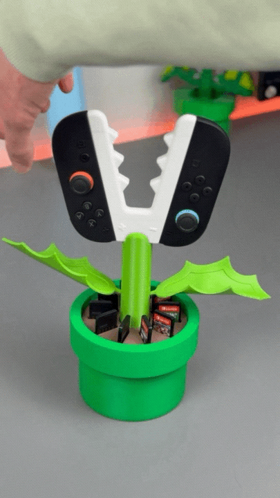 Piranha Plant Joy-Con Grip for Nintendo Switch 2 (NS2) | Controller Handle & Game Card Holder