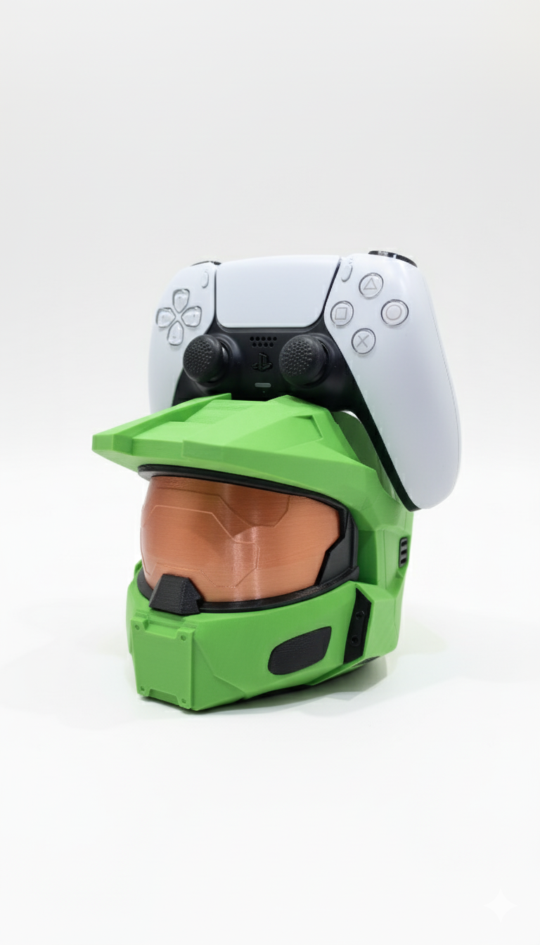 halo helmet as a controller holder for playstation 5 dualsense or xbox series s x controller