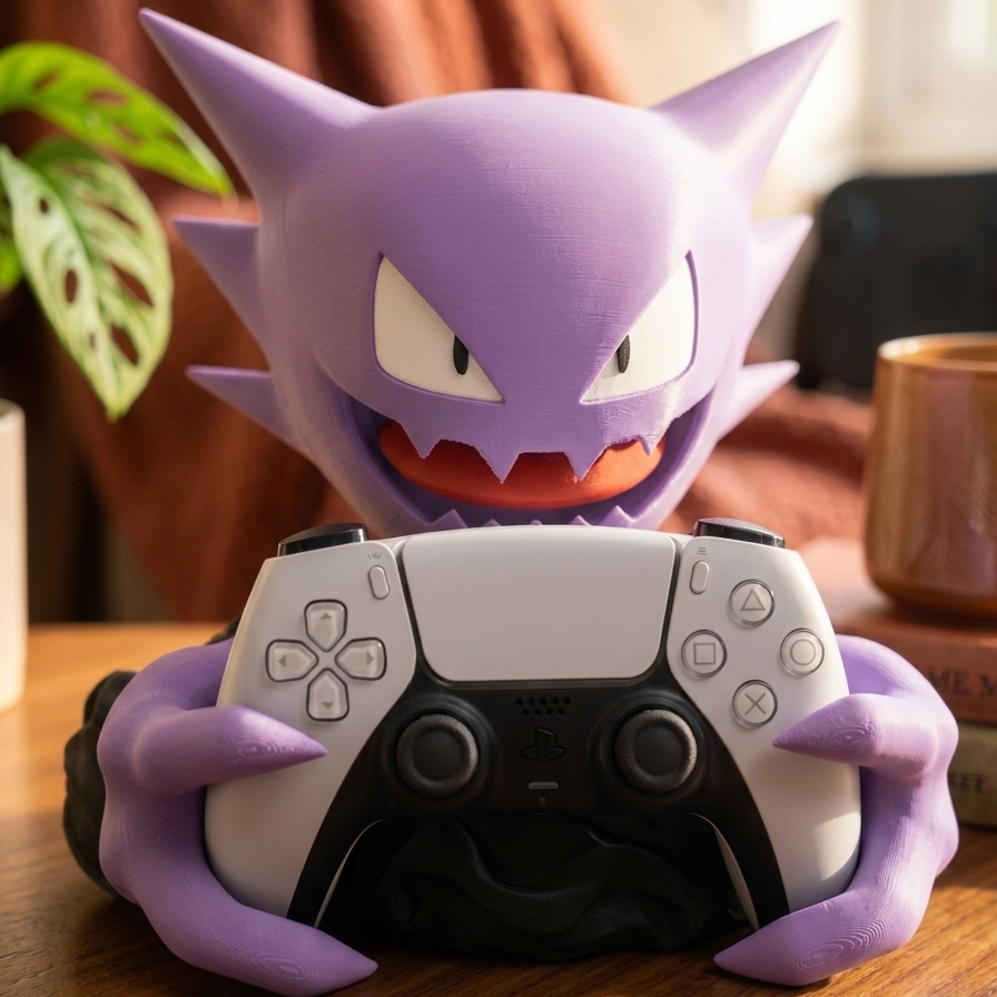 Haunter Controller Holder — 3D Printed Pokémon Gaming Stand for PS5, Xbox & Nintendo Switch