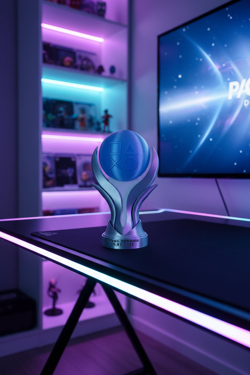 PS5 3D Beast Size High Quality Platinum RGB Led Lights Made Trophy in Special Limited Edition 36cm / 14,17in almost as tall as Playstation 5