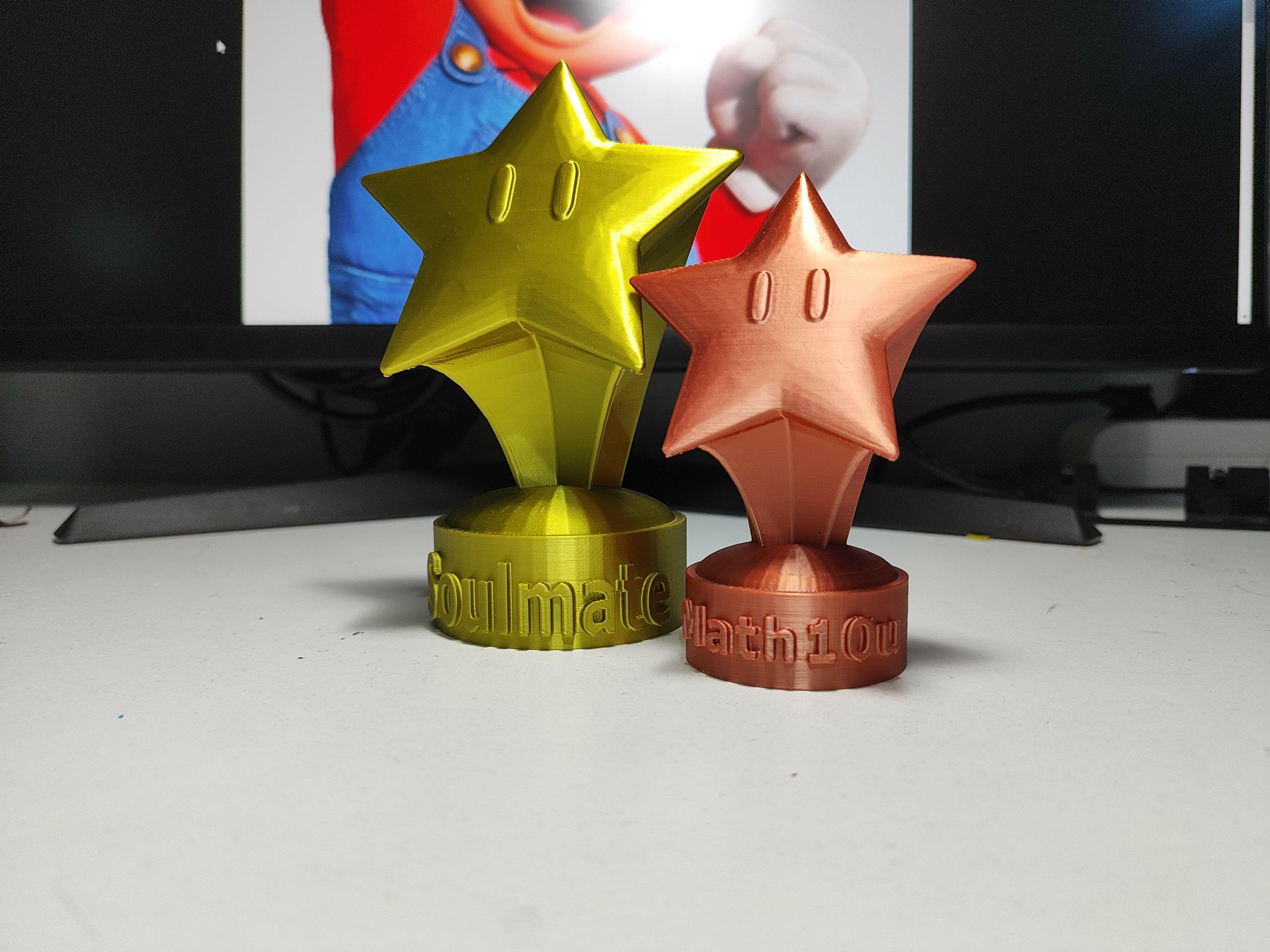 3D Mario Kart Custom Trophy , Personalized Mario Kart Star Trophy, Super Mario Kart Home Circuit, Mario Kart tournament Trophies - 3DPrintingLabDesigns