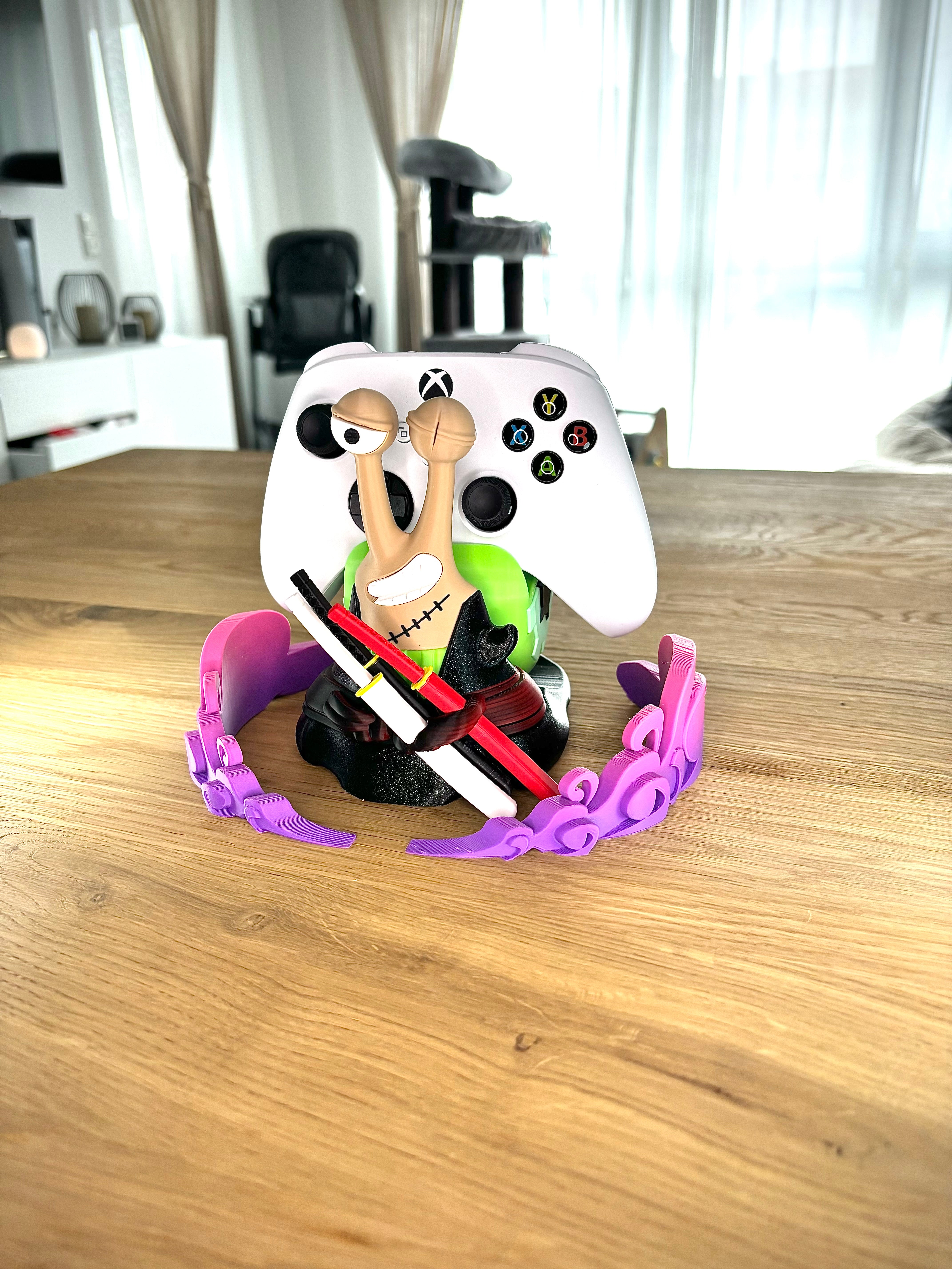 Roronoa Zoro Controller Stand Den Den Mushi Style , Anime Gaming Holder Inspired by One Piece