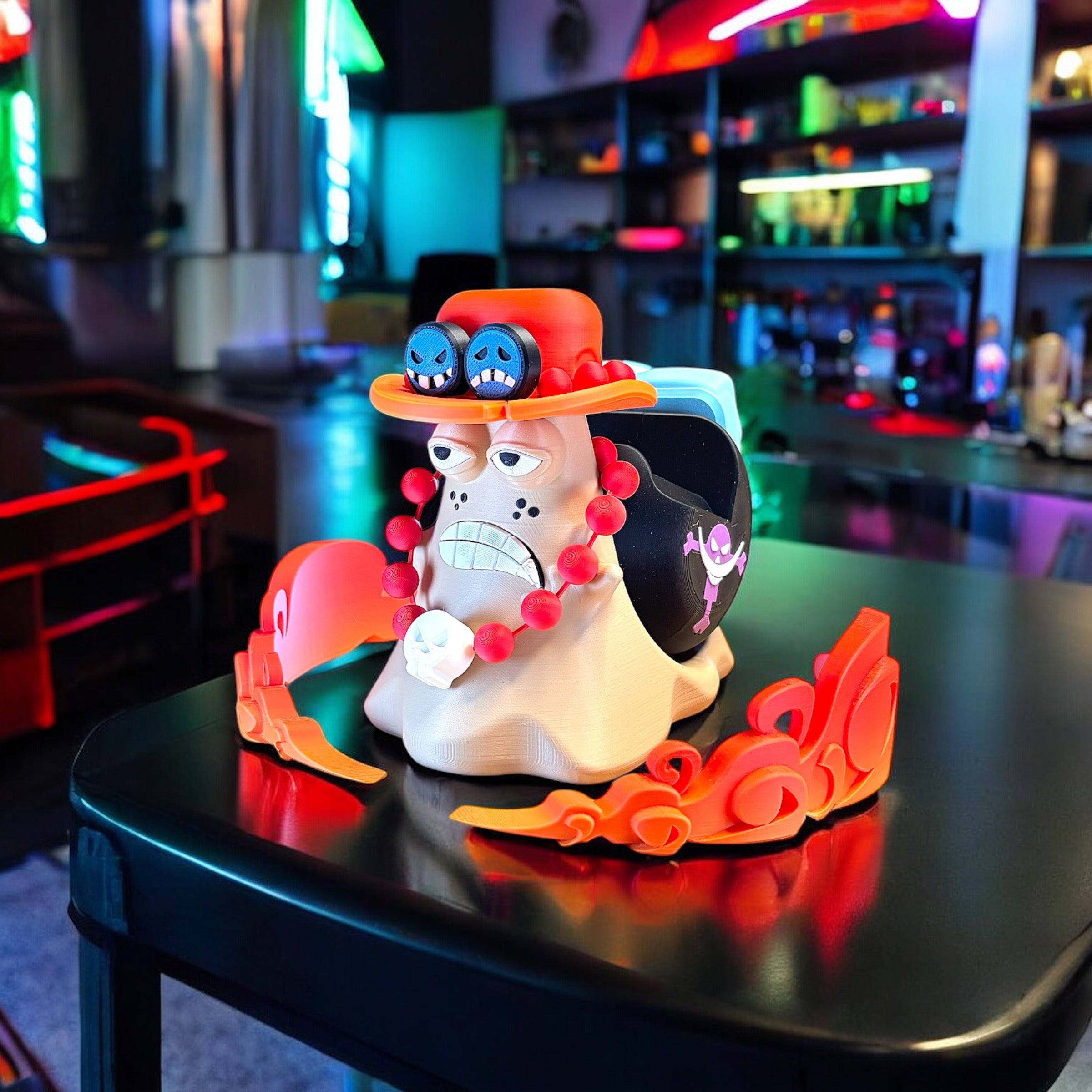 Ace One Piece Controller Stand – Anime Gamer Gift – Universal Holder for PS5, Xbox, Switch – Fire Fist Inspired Gaming Decor