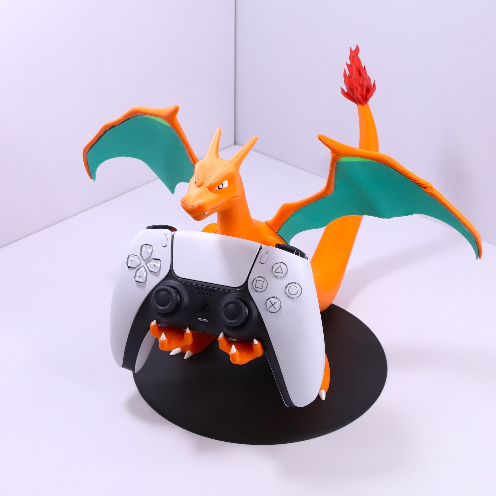 Charizard Controller Holder & Stand for PS5, Xbox, Switch | Fire Dragon Pokemon Figure | Gaming Desk Accessory | Handmade Gift