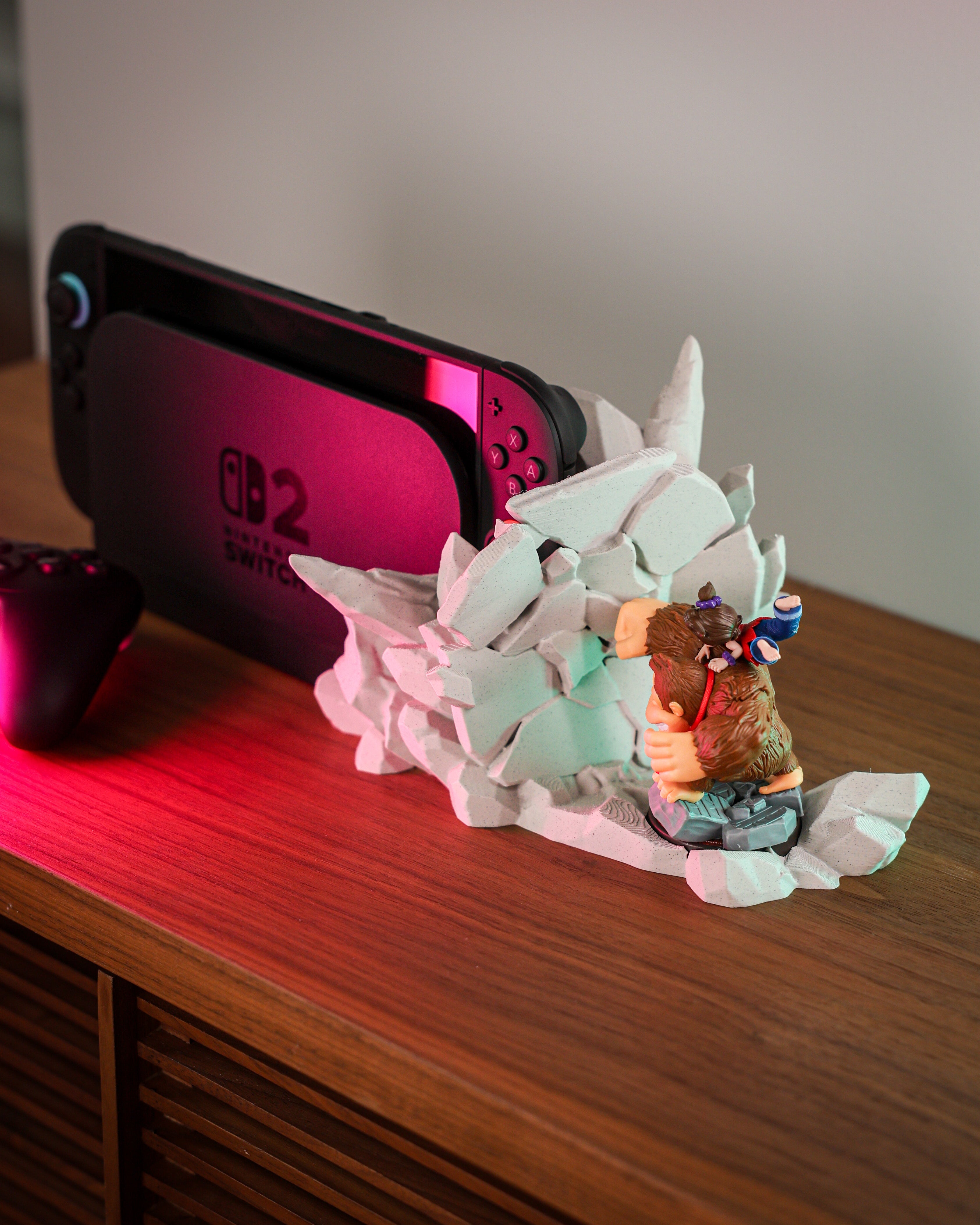 Donkey Kong Nintendo Switch 2 Dock Cover – 3D Printed Jungle Display Stand – Gorilla Smash Console Decor