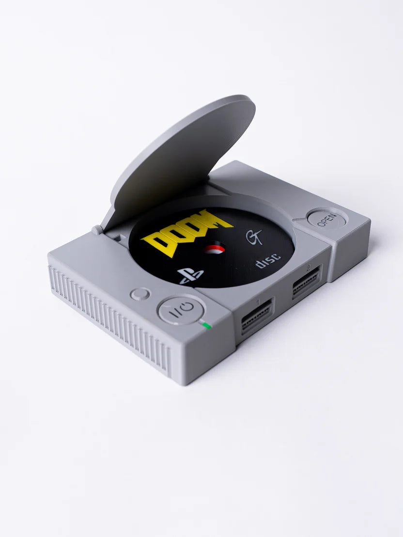 PlayStation 1 Coaster Set: 12 Retro PS1 Game Discs & Console Case