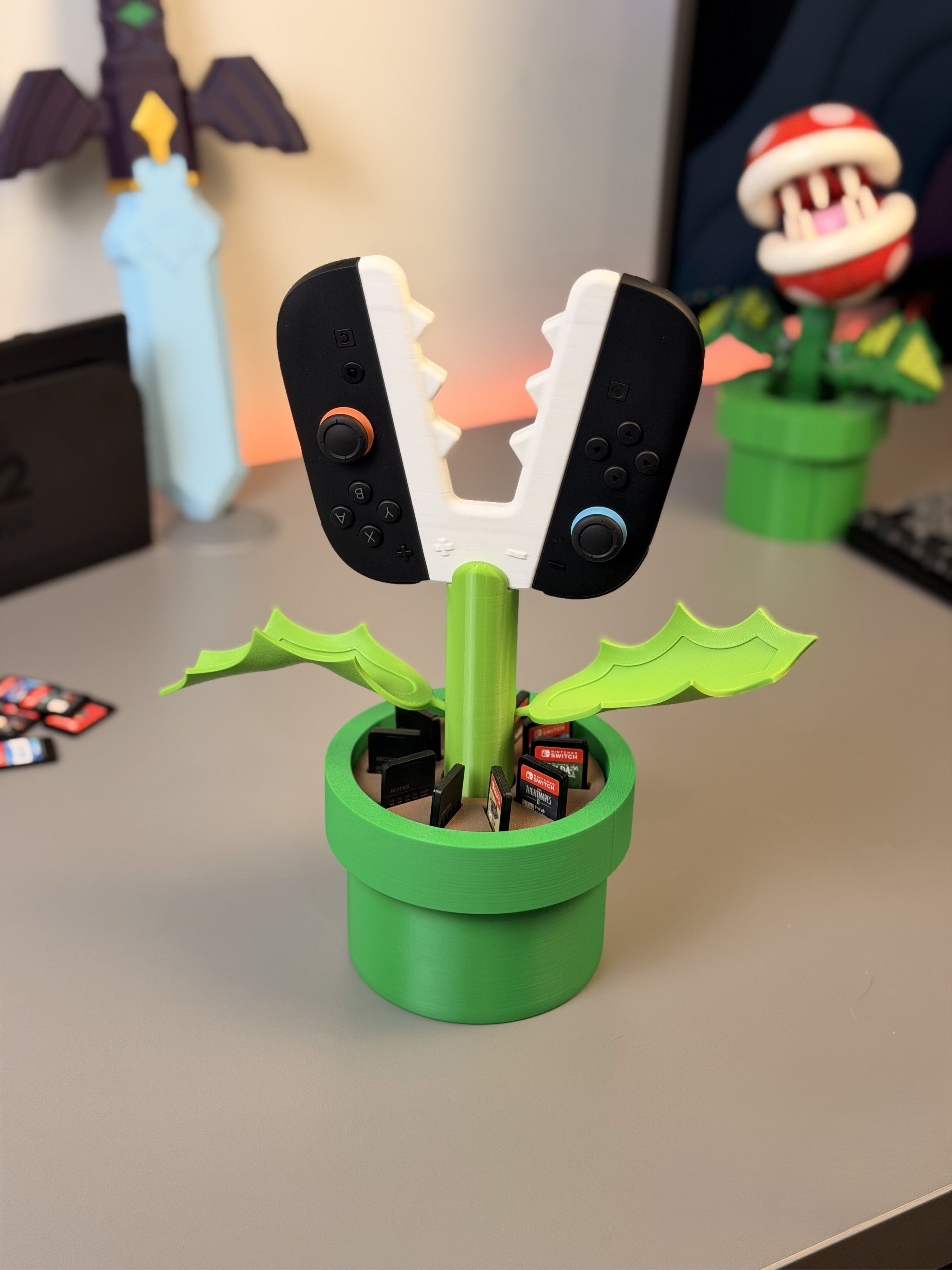 Piranha Plant Joy-Con Grip for Nintendo Switch 2 (NS2) | Controller Handle & Game Card Holder