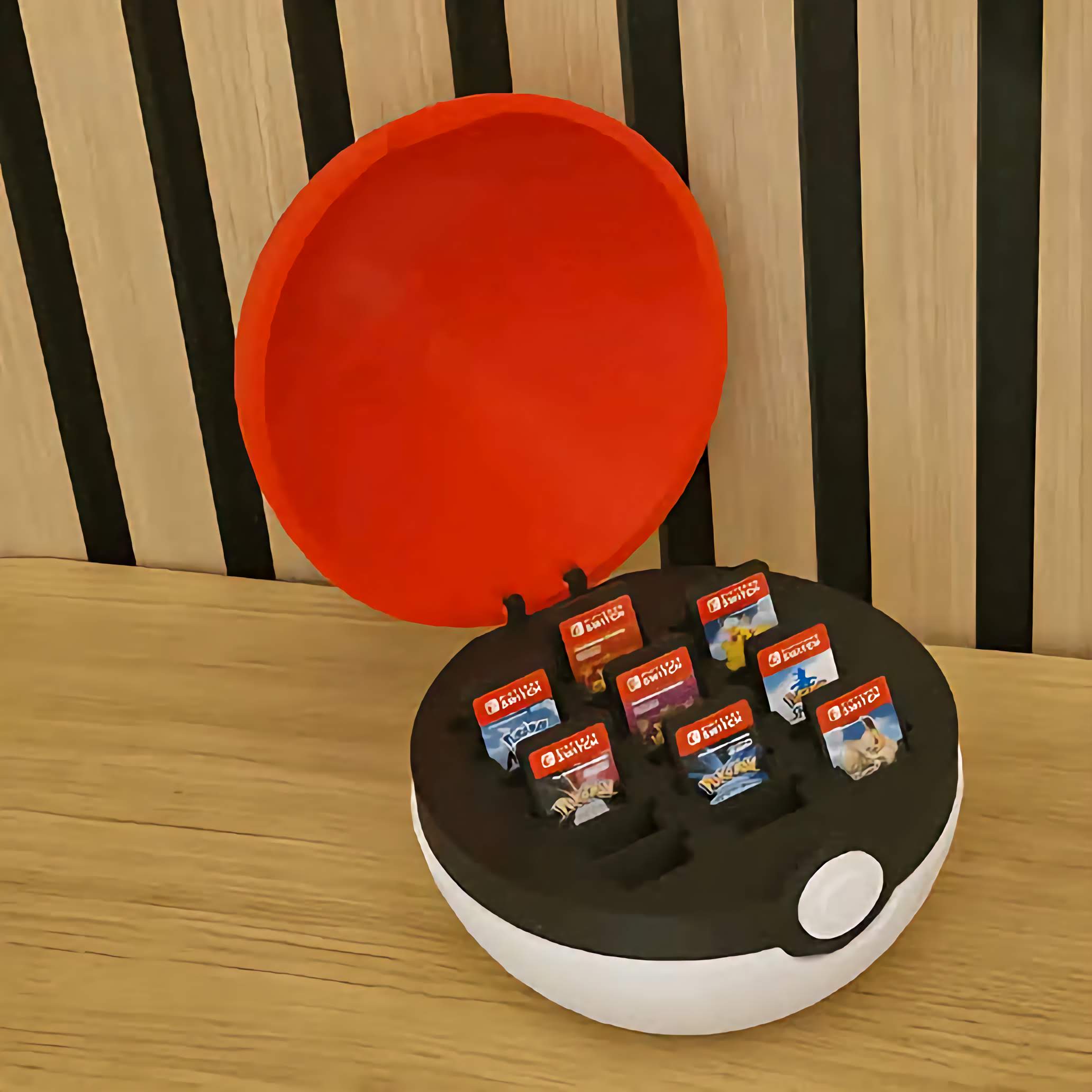 pokemon ball card holder Pokeball-Themed Game Cartridge Holder