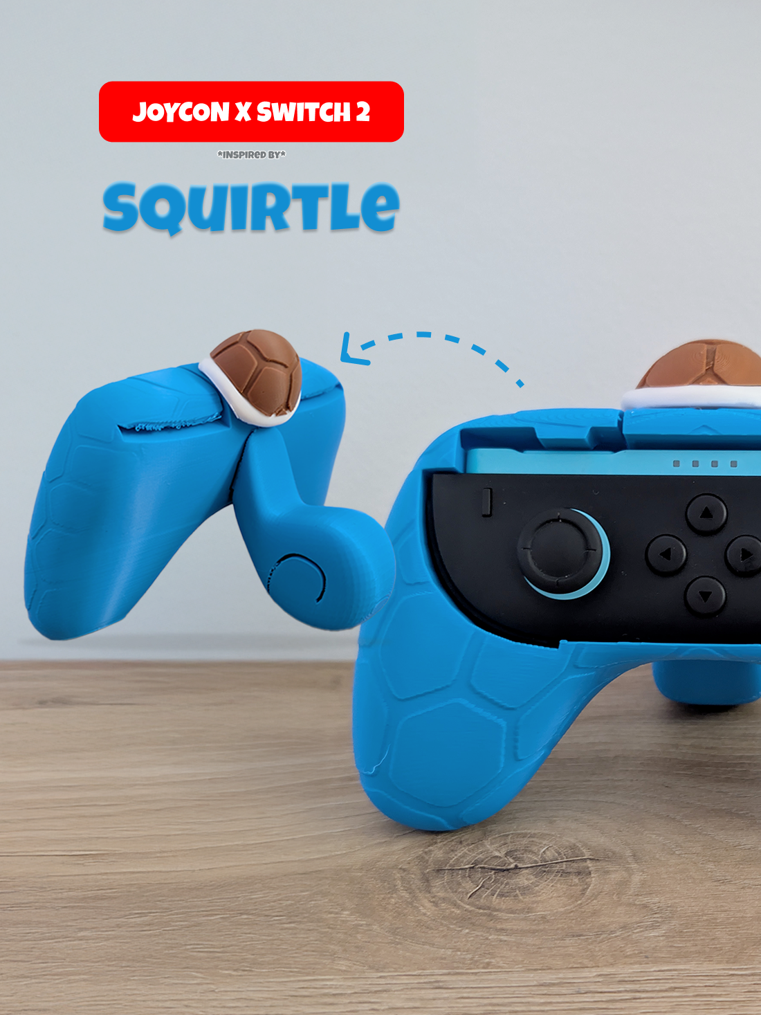 Squirtle Inspired Joy-Con Grip for Nintendo Switch 2 – Ergonomic Controller Holder for Gamers