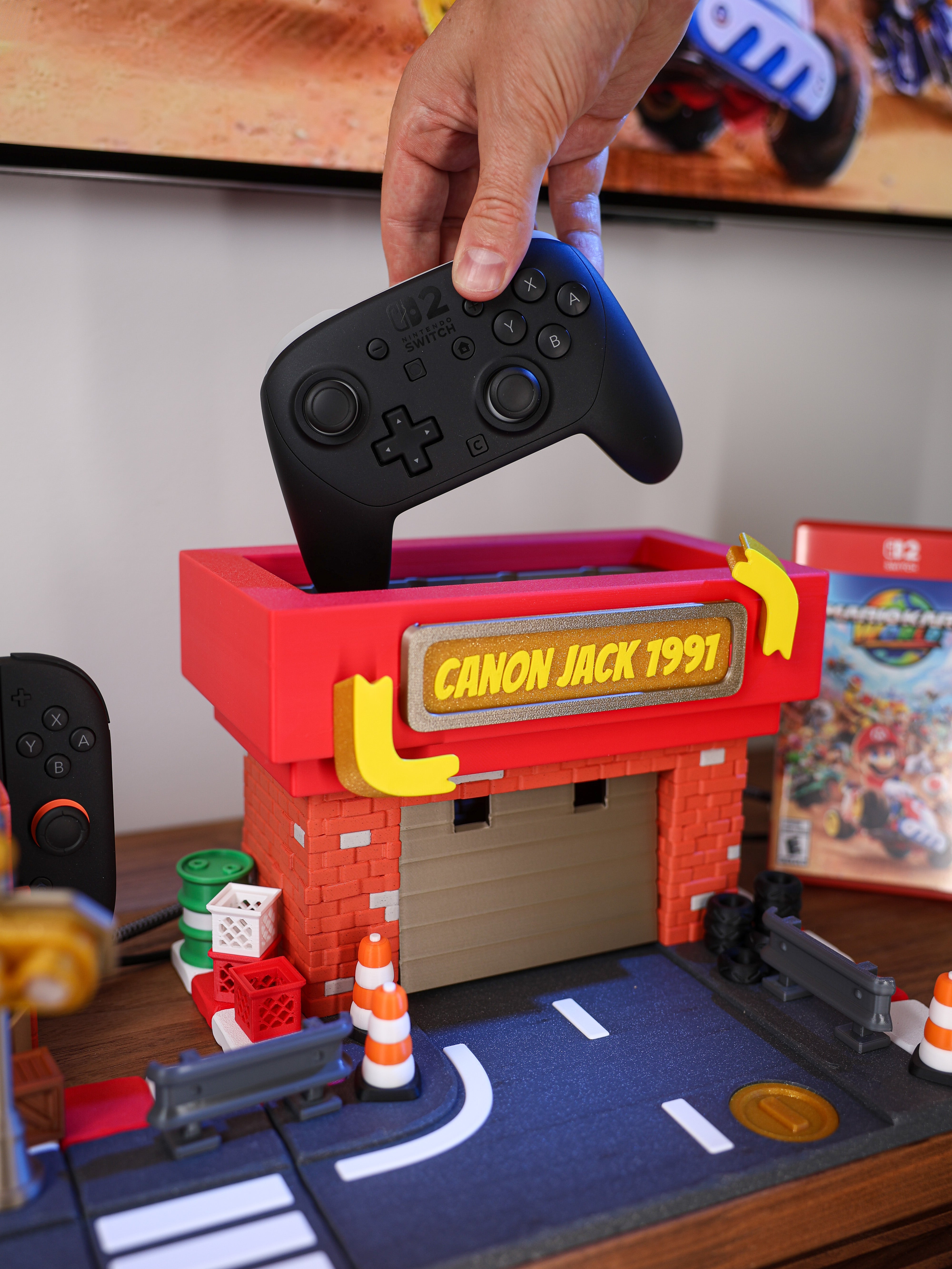 Mario Kart Switch 2 Stand Set – Dock, Pro Controller Garage & Camera Tower – Nintendo Switch 2 Pit Stop Display Gift