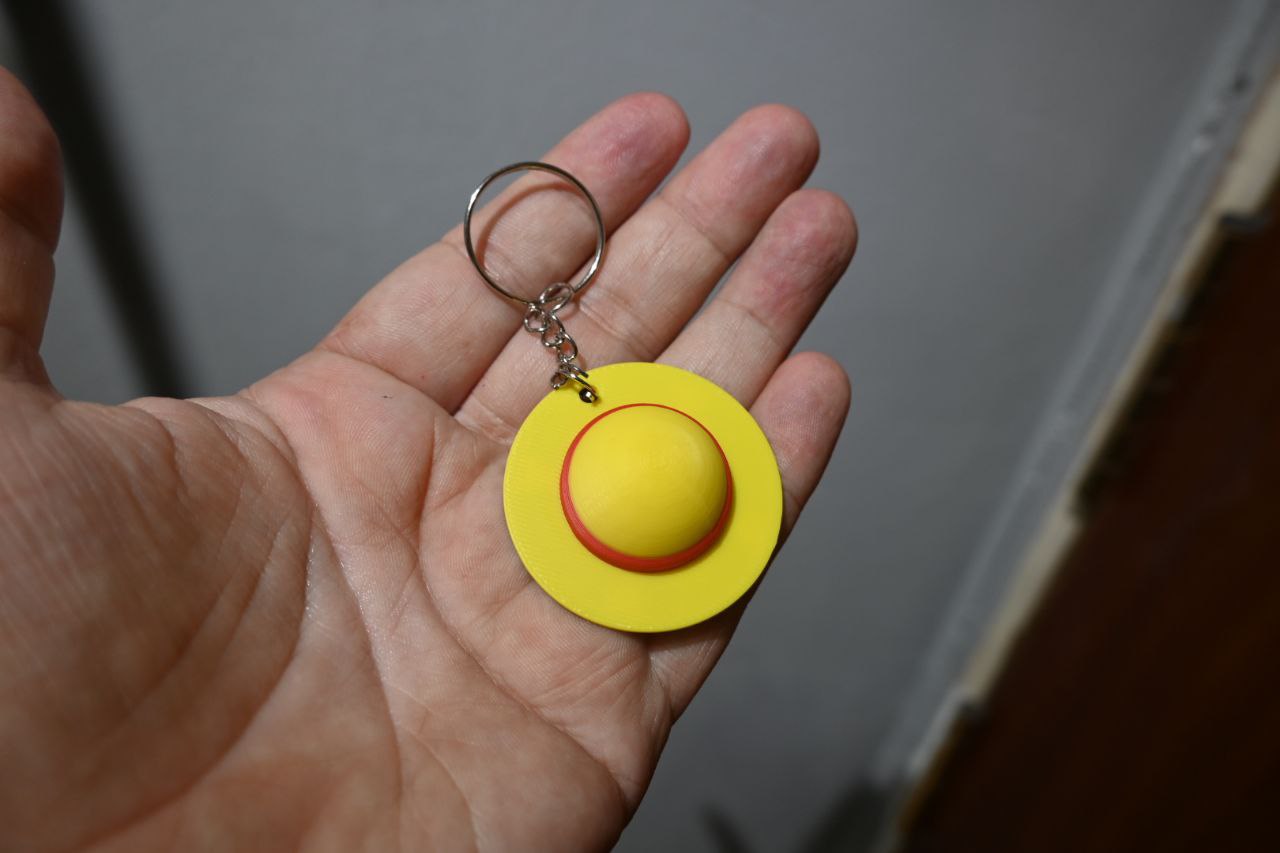 One Piece Keychain | Luffy's Straw Hat & Jolly Roger Logo | Anime Fan Gift