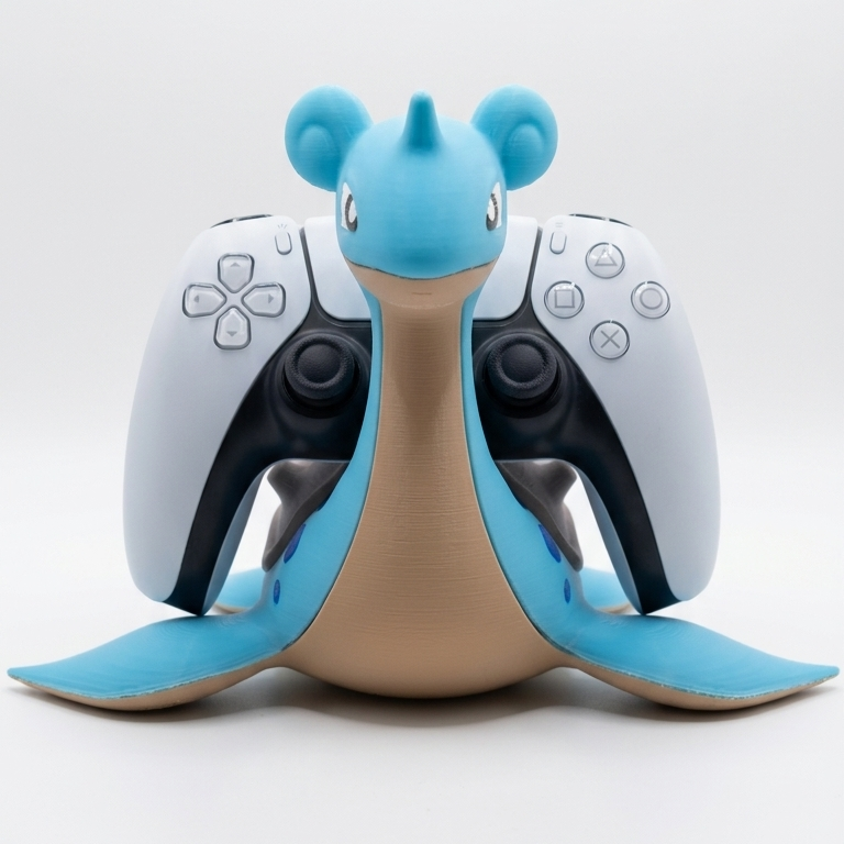 Lapras Controller Holder & Stand, Water Type Fan Art Gaming Accessory, Compatible with Xbox, PS5, Nintendo Switch Pro, Gamer Gift