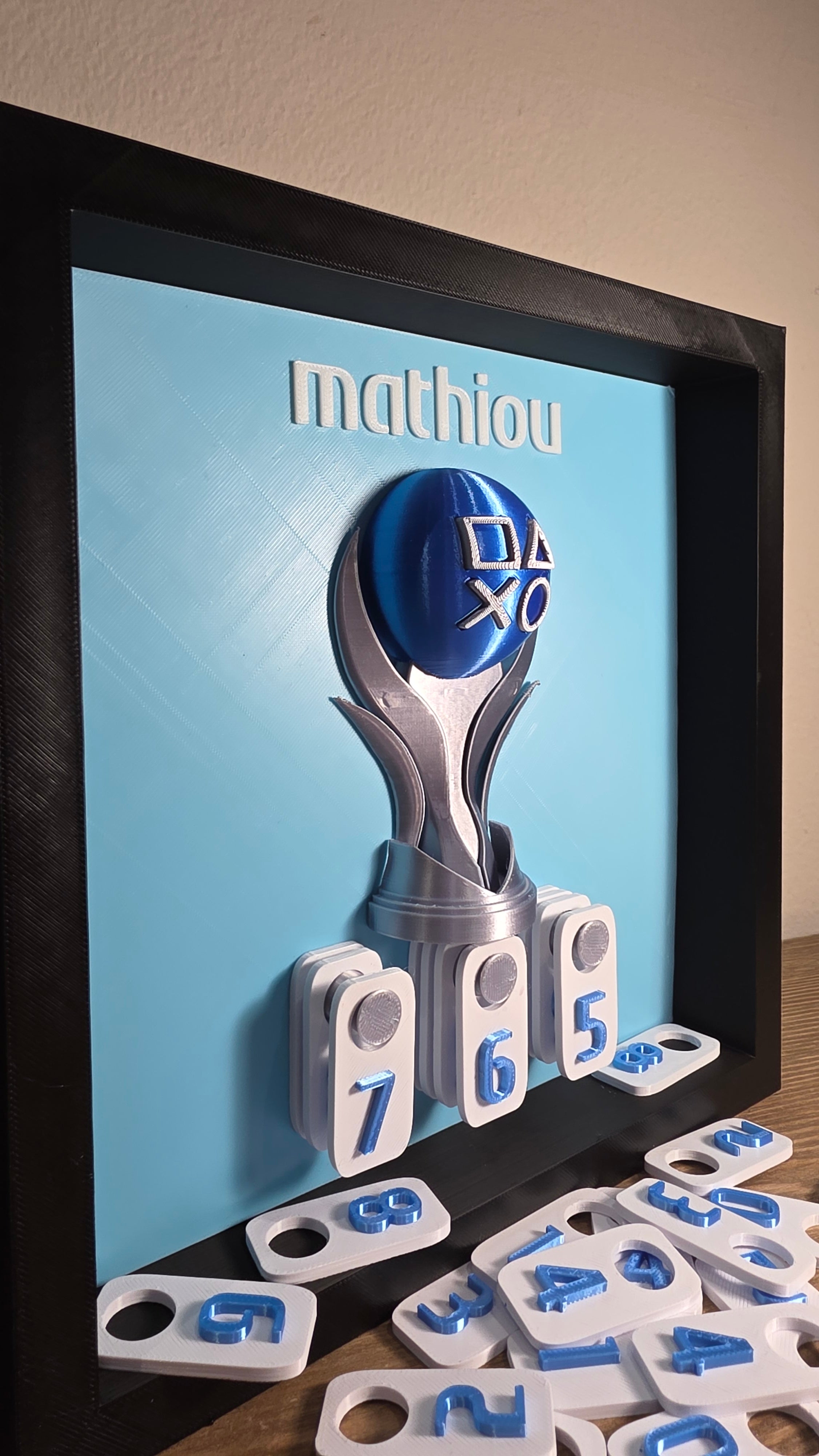 PlayStation Trophy Counter Display – Custom Colors, PSN Name, Platinum Count | Gamer Gift , PS5 Wall Display | Personalized Gaming Decor