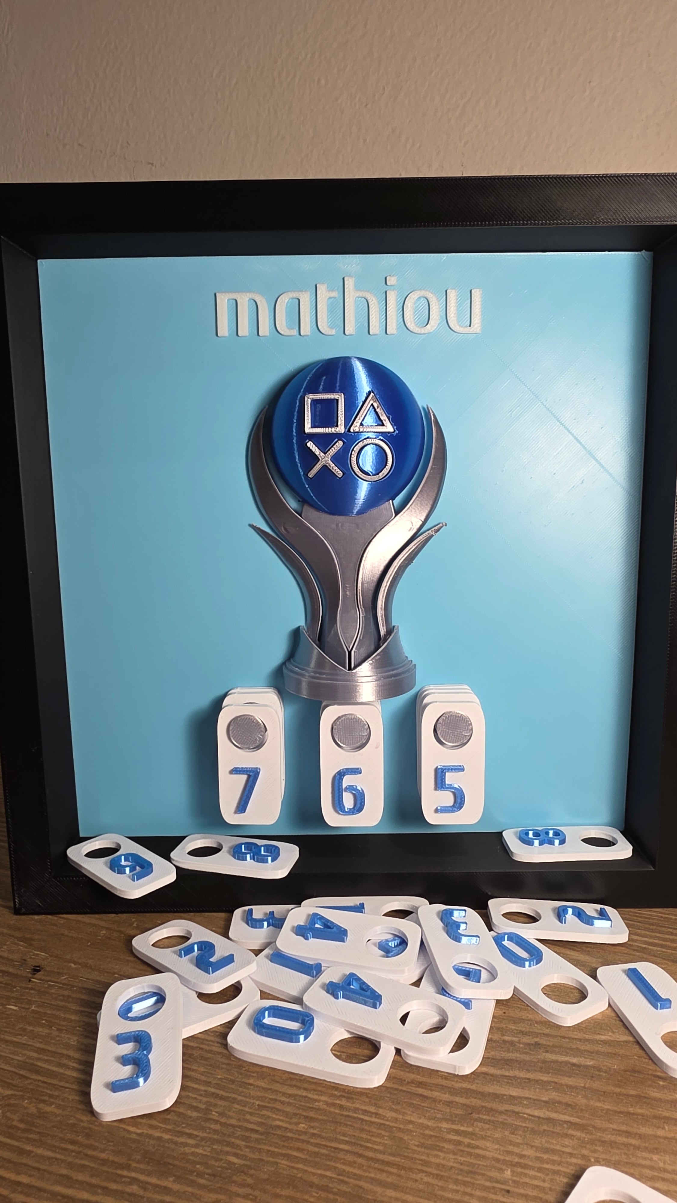 PlayStation Trophy Counter Display โ Custom Colors, PSN Name, Platinum Count | Gamer Gift , PS5 Wall Display | Personalized Gaming Decor