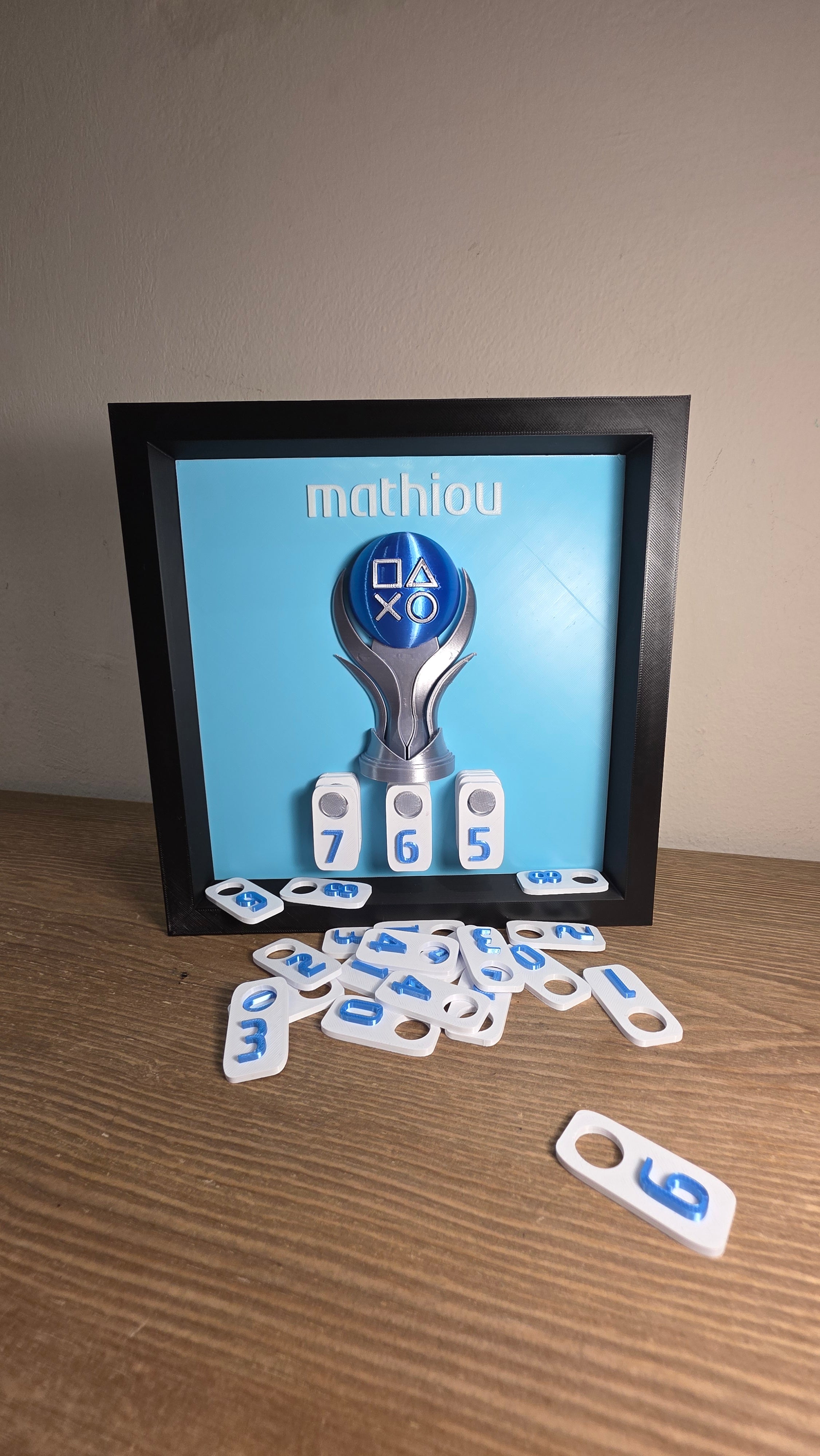 PlayStation Trophy Counter Display – Custom Colors, PSN Name, Platinum Count | Gamer Gift , PS5 Wall Display | Personalized Gaming Decor