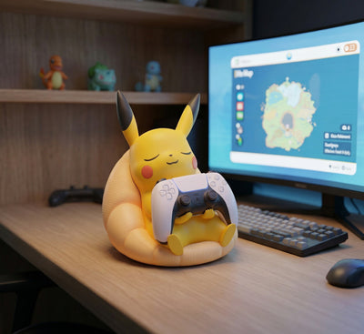 Pikachu Controller Stand for PS5 & Xbox, Cute Sleeping Pokemon Controller Holder, Gaming Desk Decor and Gift for Gamers