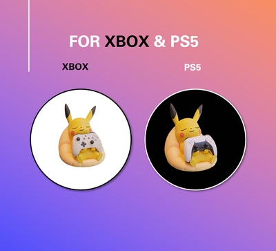 Pikachu Controller Stand for PS5 & Xbox, Cute Sleeping Pokemon Controller Holder, Gaming Desk Decor and Gift for Gamers