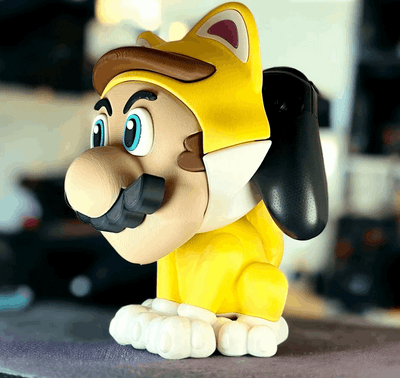 Yellow Cat Controller and Game Holder - Inspired by "Mario Bros"