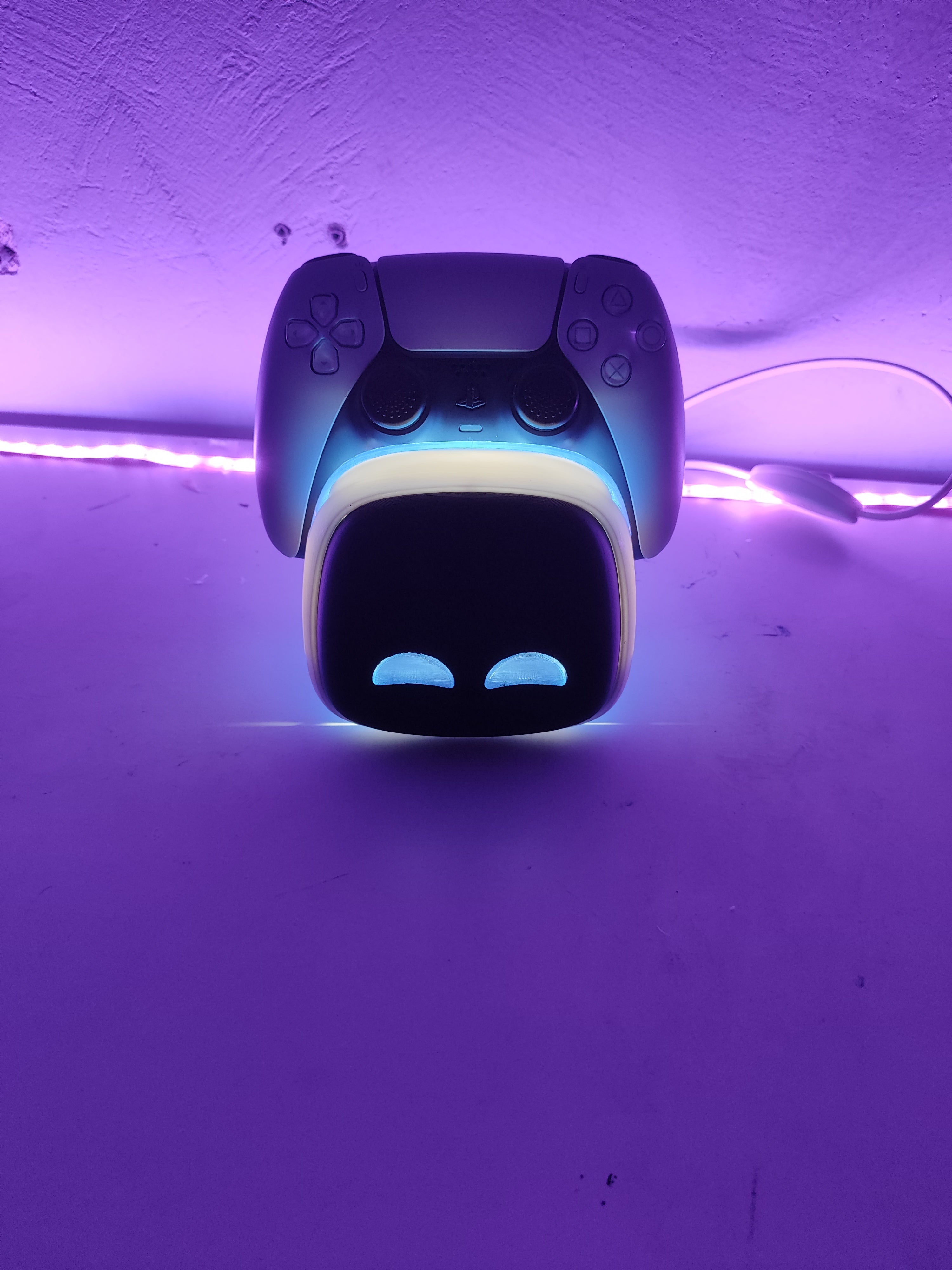 Astro Bot LED Light with PlayStation 5 DualSense Controller Stand - Front View