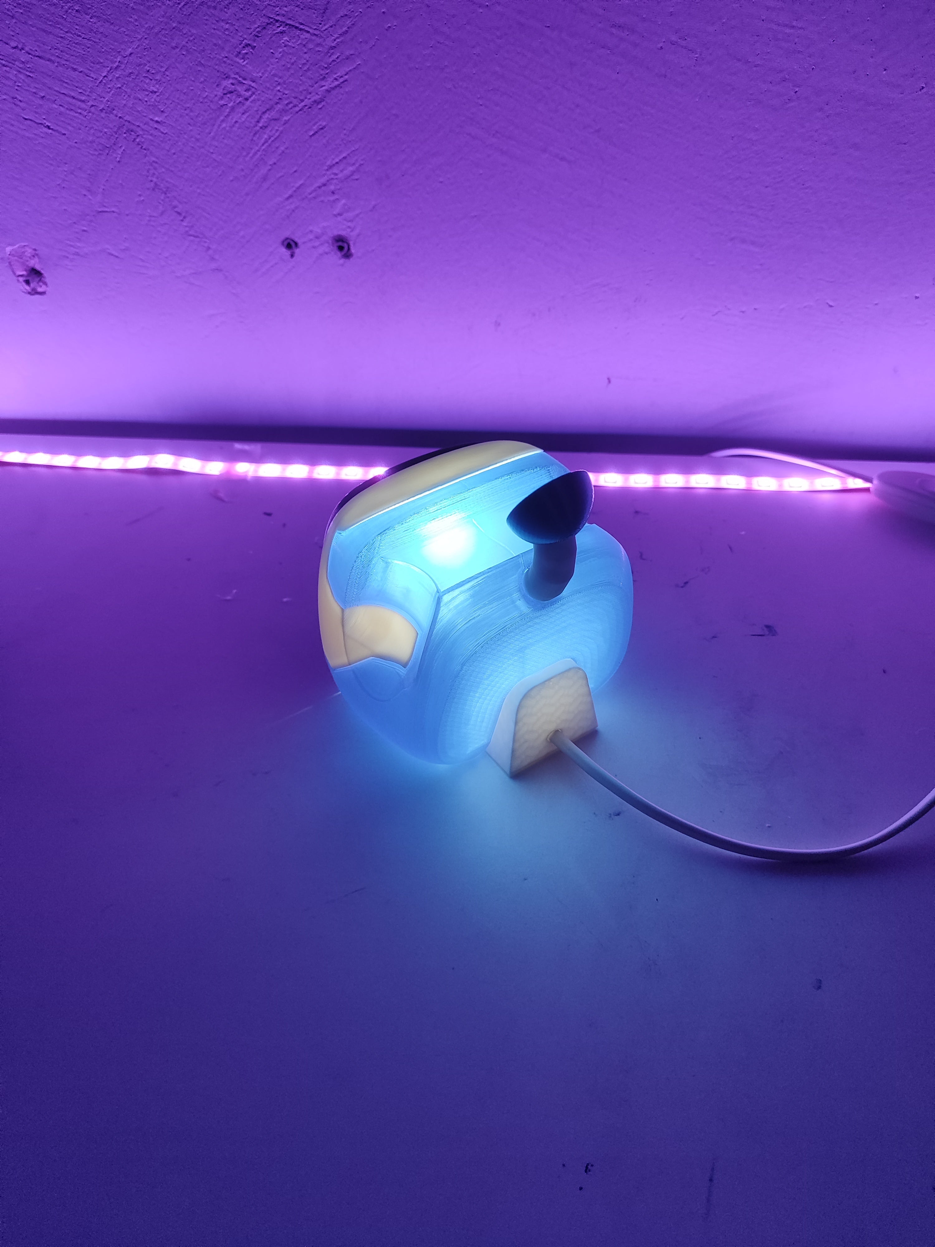 Back View of Astro Bot LED Light & DualSense Stand - Stylish Gaming Decor