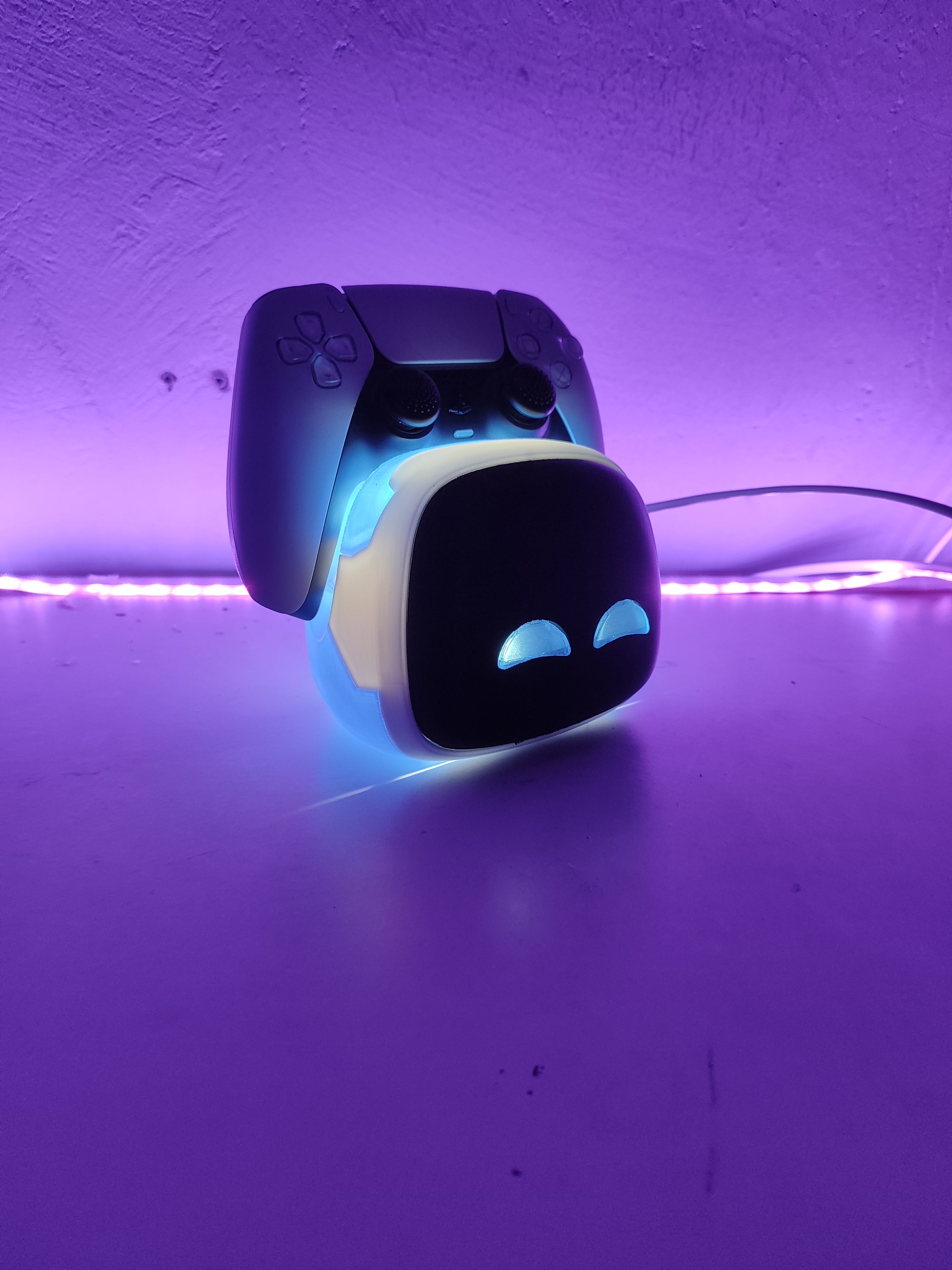 Astro Bot LED Light with PlayStation 5 DualSense Controller Stand - Front View