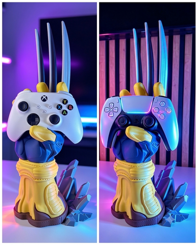 Wolverine Inspired Controller Holder | PS5, Xbox & Nintendo Switch Controller Stand | Marvel Gaming Desk Decor | 3D Printed Gamer Gift
