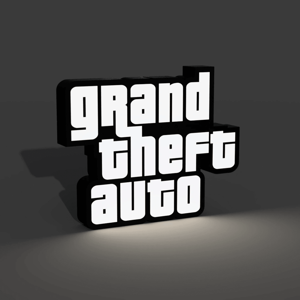 Grand Theft Auto LED Lightbox - 3DPrintingLabDesigns