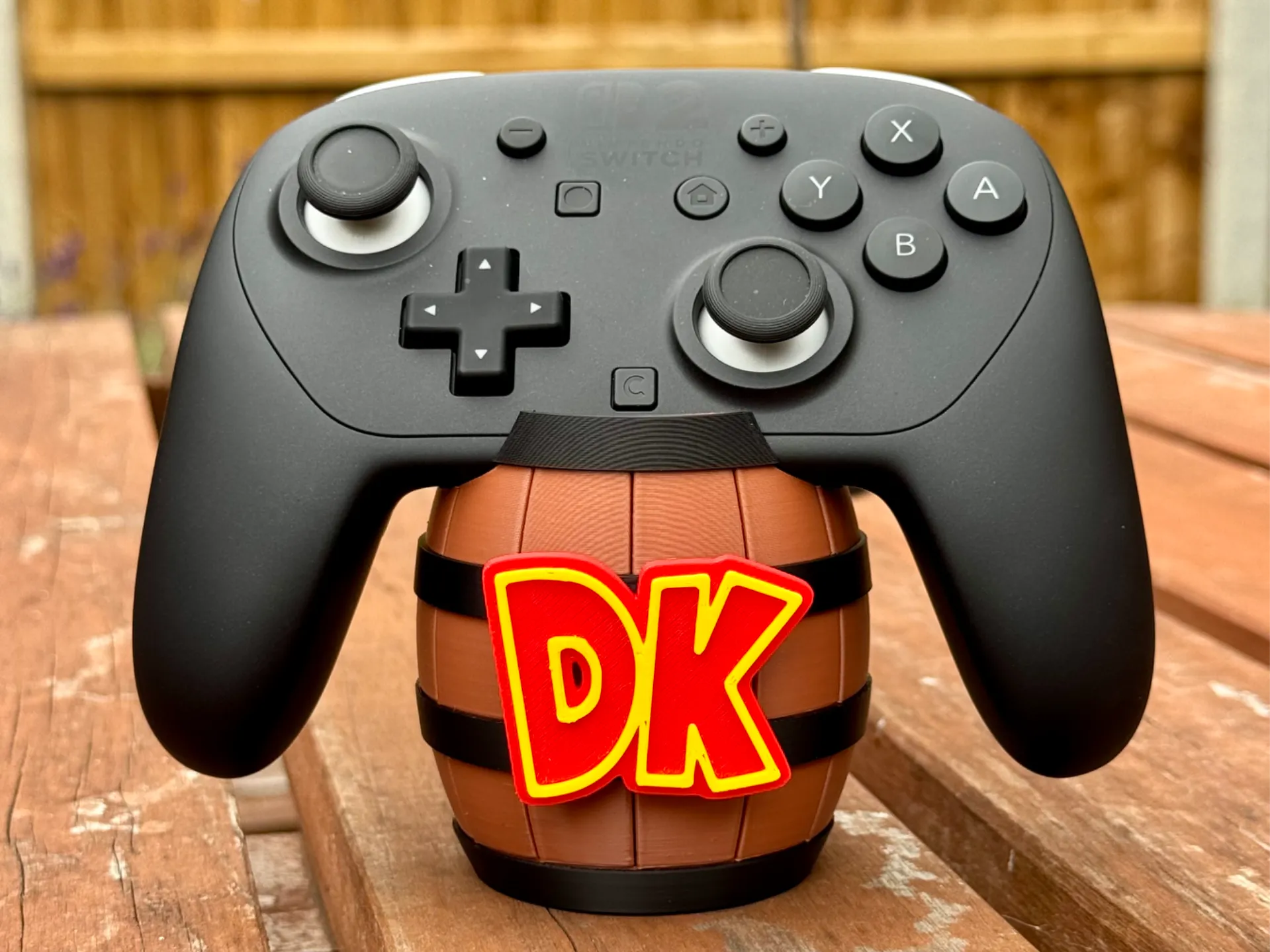 Donkey Kong DK Barrel Controller Stand – Fits Nintendo Switch 2 Pro Controller – DK Gaming Display Holder