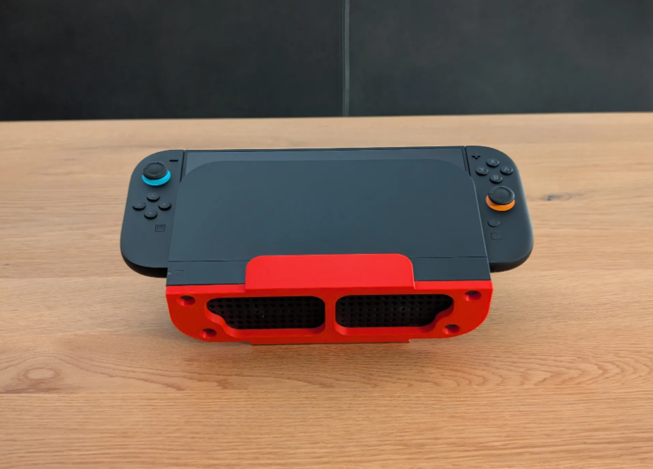 Switch 2 Angled Dock - Nintendo Switch 2 Horizontal Angled Airflow Dock Stand For Shelves - Easy docking and undocking