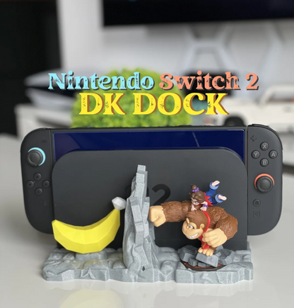 DK Dock Stand for Nintendo Switch 2 & OLED – Donkey Kong Bananza Amiibo Display – Jungle Diorama Switch Holder