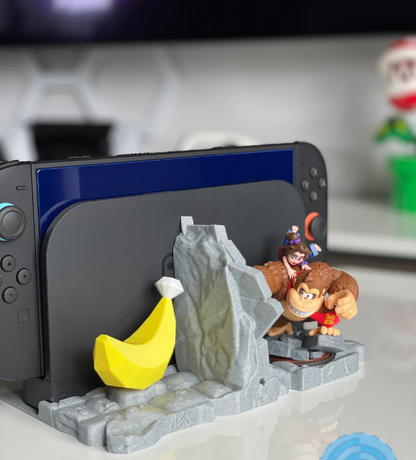 DK Dock Stand for Nintendo Switch 2 & OLED – Donkey Kong Bananza Amiibo Display – Jungle Diorama Switch Holder