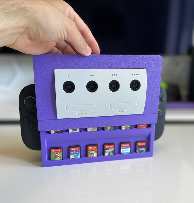 Nintendo Switch 2 GameCube Dock – Retro Inspired Stand with Storage for 12 Games